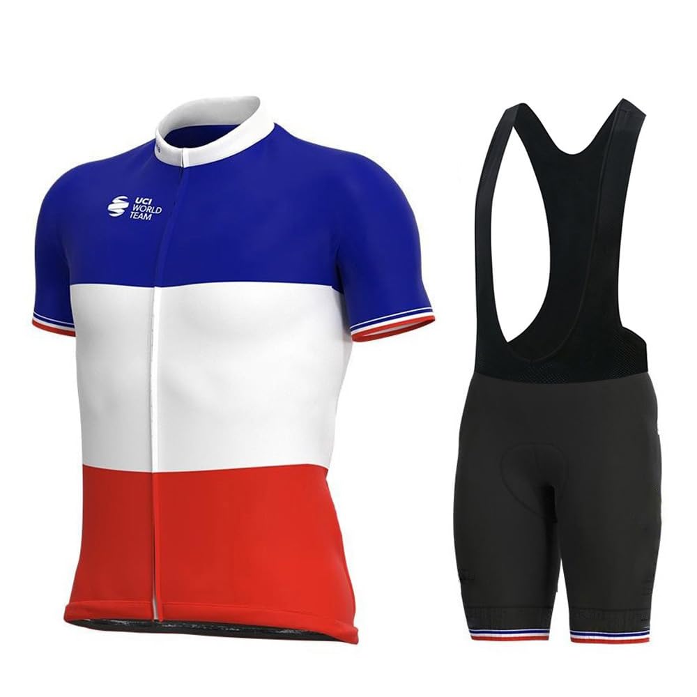 Maillot Ciclismo Hombre Verano Ciclismo Conjunto de Maillot Camiseta y Pantalones Cortos Acolchados Bicicleta Manga Corta