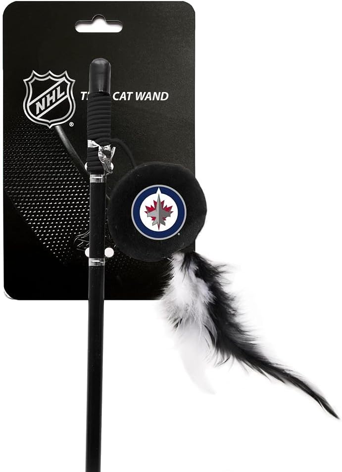 Littlearth NHL Unisex-Adult Cat Wand | Cat Toy | Interactive Cat Toy | Cat Teaser