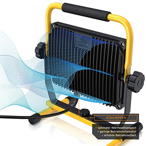 Brandson - 100W LED Baustrahler 144 SMD LEDs – Arbeitsleuchte – Bauscheinwerfer – Baulampe - Tragegriff 6000K – 10000… – Bild 4