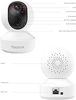 Vista 9 de Cámara de seguridad para interiores, Reolink E1 Pro cámara de WiFi de 4 megapíxeles Alta definición de conector para seguridad en el hogar, WiFi