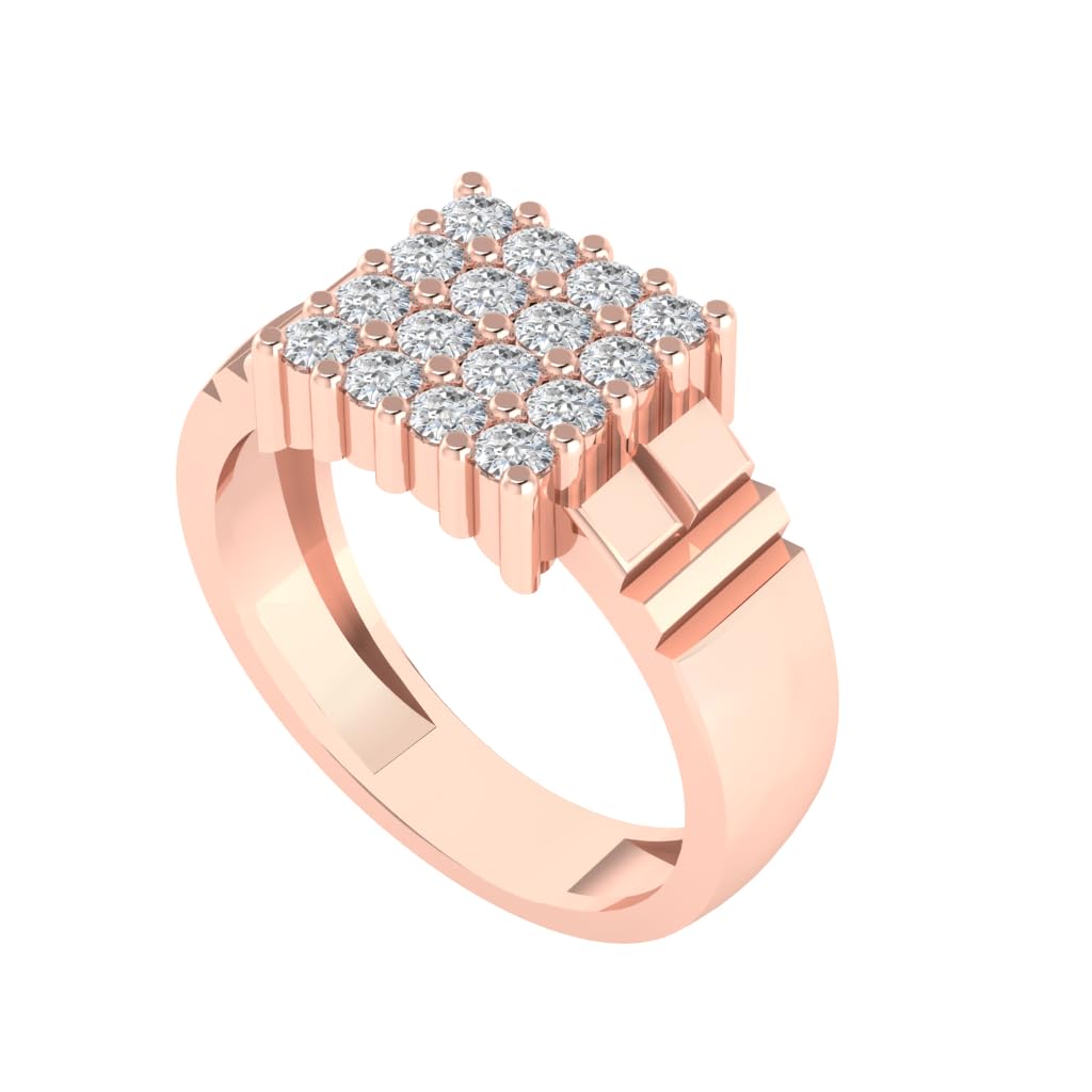 Pure 925 Sterling Silver Modern Designer Band Ring | Gold, Rhodium, Rose Gold Plating Options | Diamond Ring Gift for Men and Boys | Model RSM00018-image-39