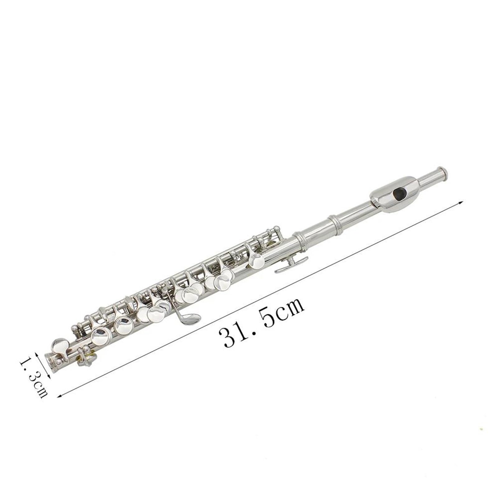 Classic Flet Poprzeczny Flet C Key Piccolo O Połowie Rozmiaru Posrebrzany Miedzionikiel Ze Skórzanym Etui