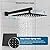 gotonovo Shower System with Tub Spout,Waterfall Tub Shower Faucet Set for Bathroom with 10 inch Rain Shower Head and Handheld Spray Wall Mounted Rough-in Valve and Trim Included Matte Black