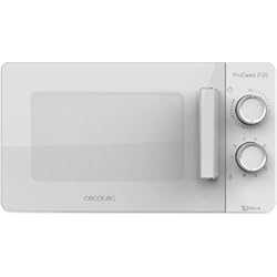 Mejor Revestimiento Para Fachadas Cecotec Microondas blanco ProClean 3120. 20 L, Con Grill y Revestimiento Ready2Clean para mejor limpieza, Tecnología 3DWave, Diseño puerta FullWhite y detalles metálicos, 6 niveles