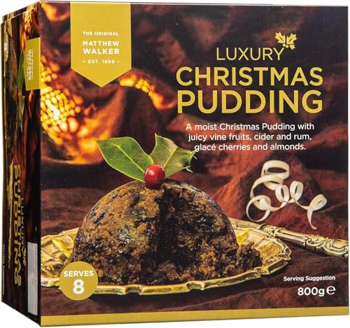 Matthew Walker Festive Luxury Christmas Pudding 800 g (Pack of 1) A Traditional Vegetarian Recipe Since 1899 Rich And Moist With Indulgent Flavour Perfect For Family Gatherings And Gifting