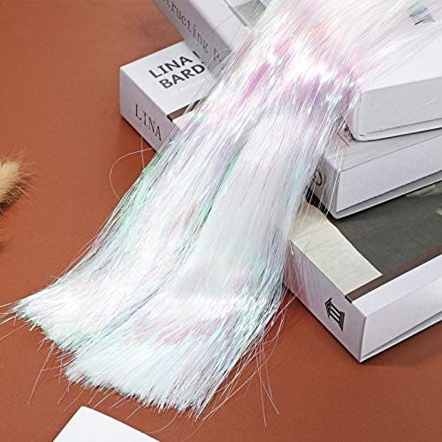 Miniatura 4 de Boao Guirnalda de flecos de oropel iridiscente de 10000 hebras para decoración de árbol de Navidad, suministros de fiesta de graduación, decoración