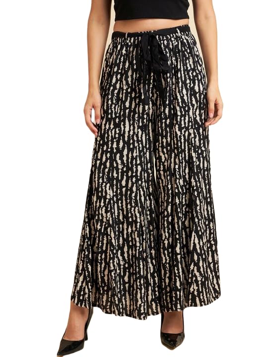 PIDAVLIYA'S Womens Pure Cotton Palazzo Pants Drawstring Elastic Waist Casual Wide Leg Trousers