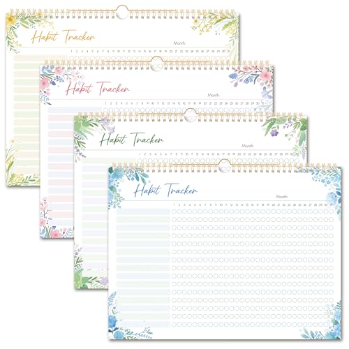 BIROYAL Habit Tracker Calendar 2026 (Undated 12 Months) - Daily Habit Tracker Jounal with Spiral Binding & Hanger - Goal Tracker - Motivational Monthly Habit Calendar - Productivity Tool and Workout Calendar - 8.6" x 11.2"