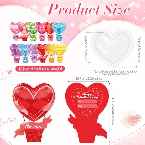 Cartes Saint-Valentin montgolfière pour échanges en salle de classe