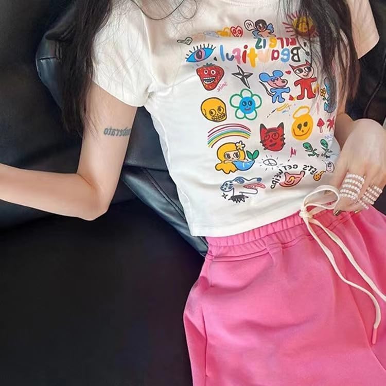 Y2k Aesthetic Tees Baby Tees Women's Graphic Tees Y2k Clothing Aesthetic Top Garbage Clothing Y2k Tops - Image 6