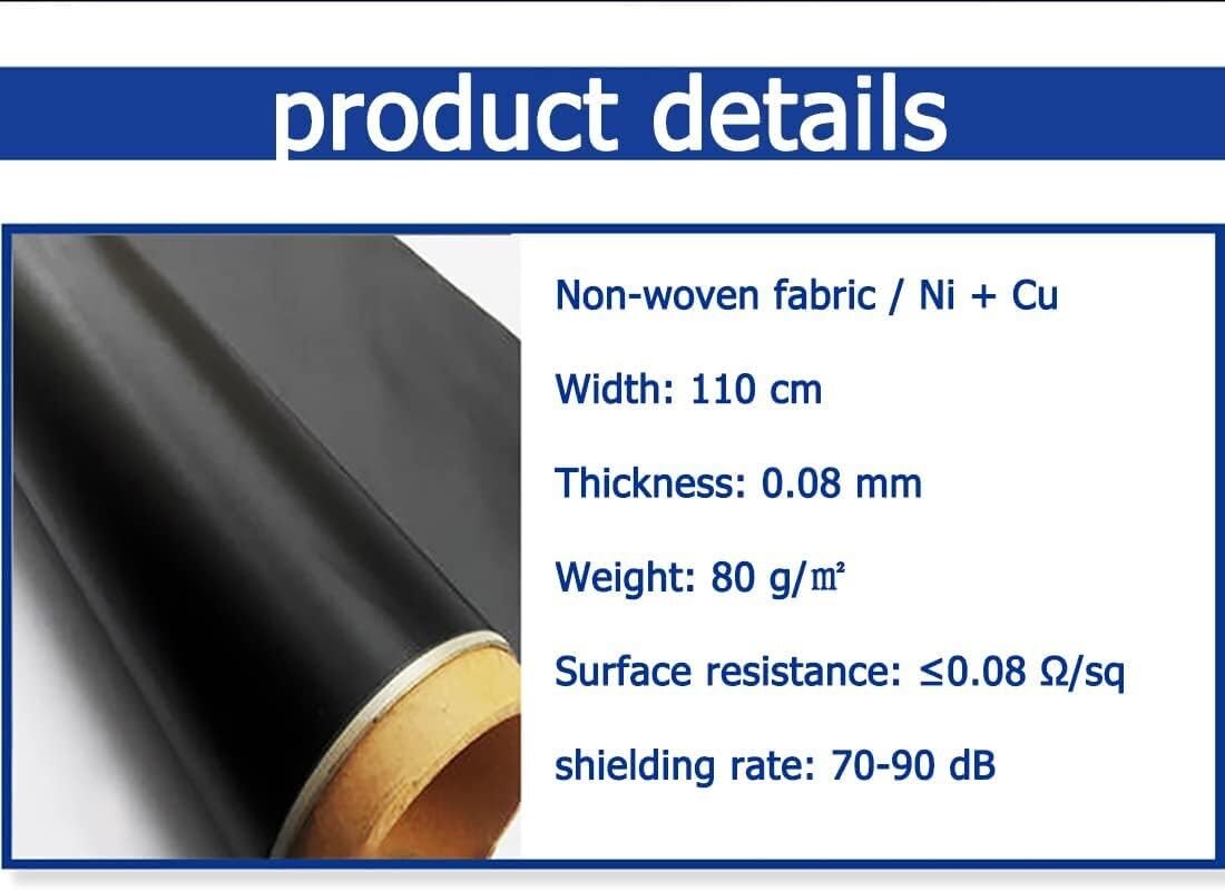 Faraday Fabrics EMP Shielding Fabrics EMP Faraday Fabrics Copper Protective Fabrics for EMP Protection and Signal Shielding Cellular Signals, WiFi, Bluetooth, GPS, Shielding RF Signals