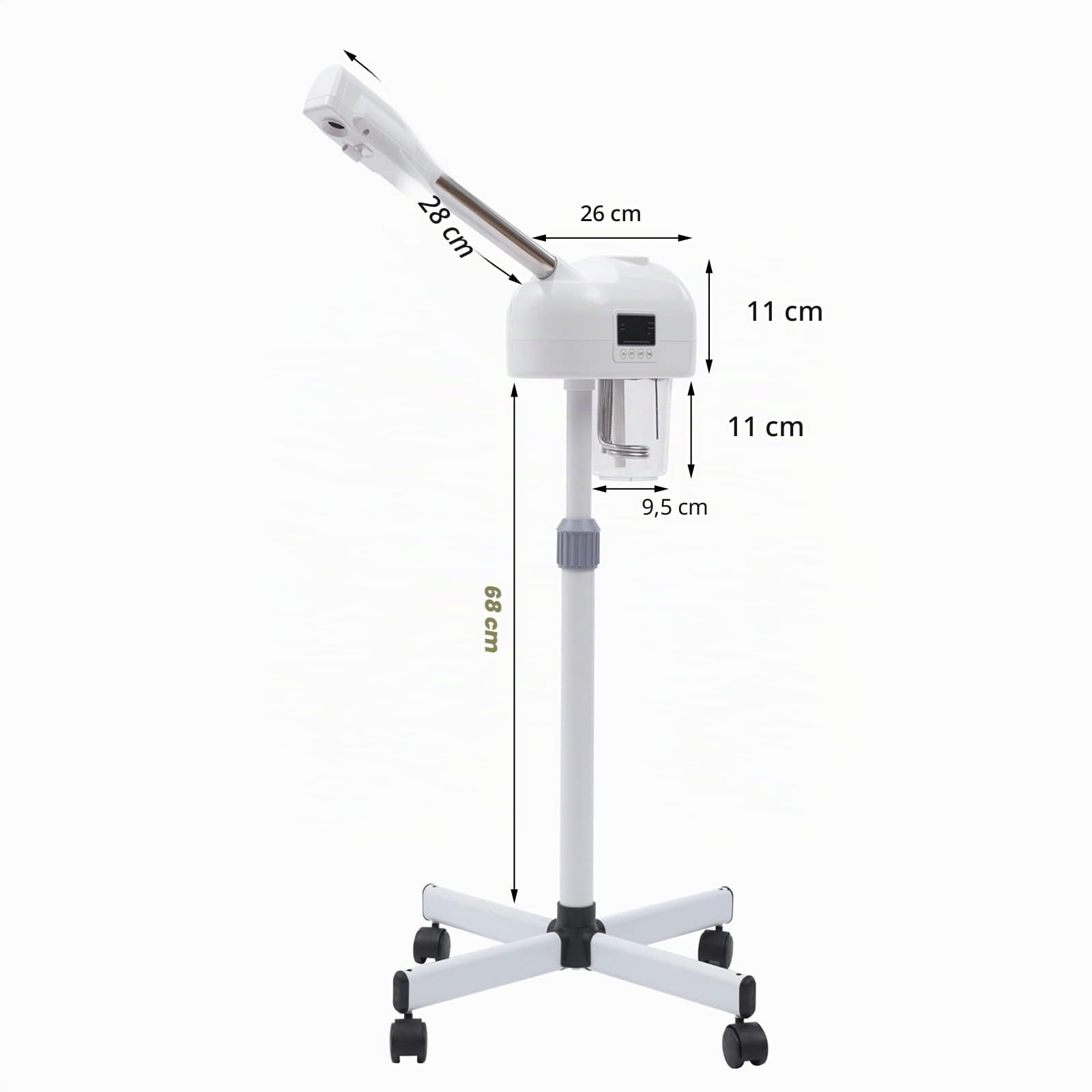 Vapozone,Vaporisateur Mobile Vaporisateur Ozone Salon Spa Visage Sauna 750W-Réservoir D'eau Transparent Indépendant,Pour Salon Coiffure Beauté