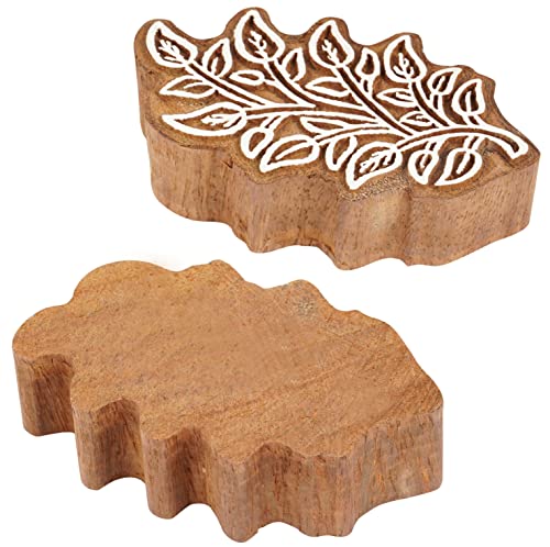 Bloc de bois sculpté artisanal pour impression textile 6" - 4