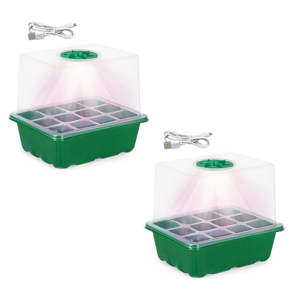 Osmond LED Grow Light 12 Hole Seed Tray Plant Planting Box Seedling Tray Gardening Germination Tool