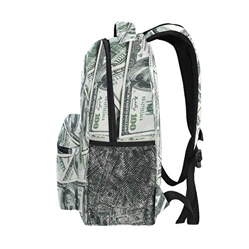 Backpack Funny American Dollar Money Adults School Bag Casual College Bag Travel Zipper Bookbag Hiking Shoulder Daypack for Women Men4