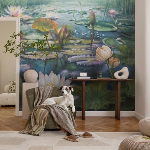 Décor mural adhésif panoramique pose murale fleurs d'étang - 3