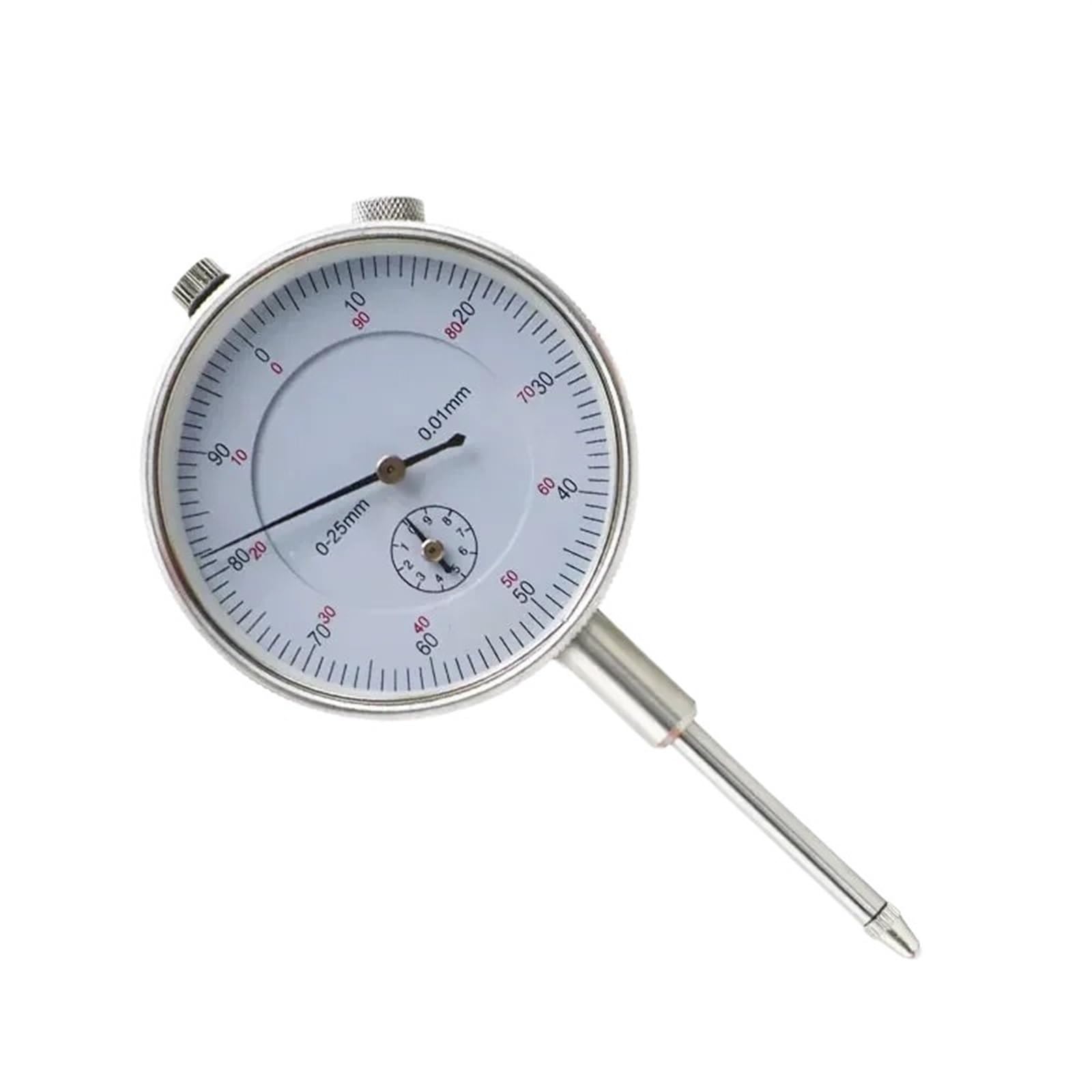 Comparatore da 0-25mm 0.01mm con quadrante Posteriore con Aletta indicatore di Prova Calibro preciso con risoluzione di 0.01mm Strumento comparatore