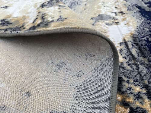 Image of Modern 2x5 Feet (60x150 CM) Silk Touch Carpet for Hallway Bedroom | Washable Anti-Skid | Multicolor Spiral Pattern | Stain-Resistant Floor Rug for Bedside Hallway