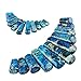 SUNYIK Blue Sea Sediment Jasper Loose Bead,for Jewelry Makings,Bar Shileds Stone,11Pcs/Set