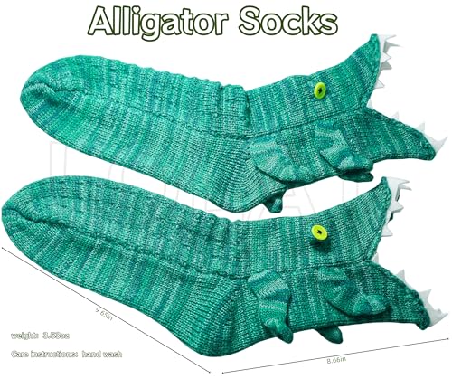 Image of LOLAT Novelty Animal Socks Knit Shark T-Rex Dinosaur Alligator Croc Sock for Christmas Gifts Creative Home Warm