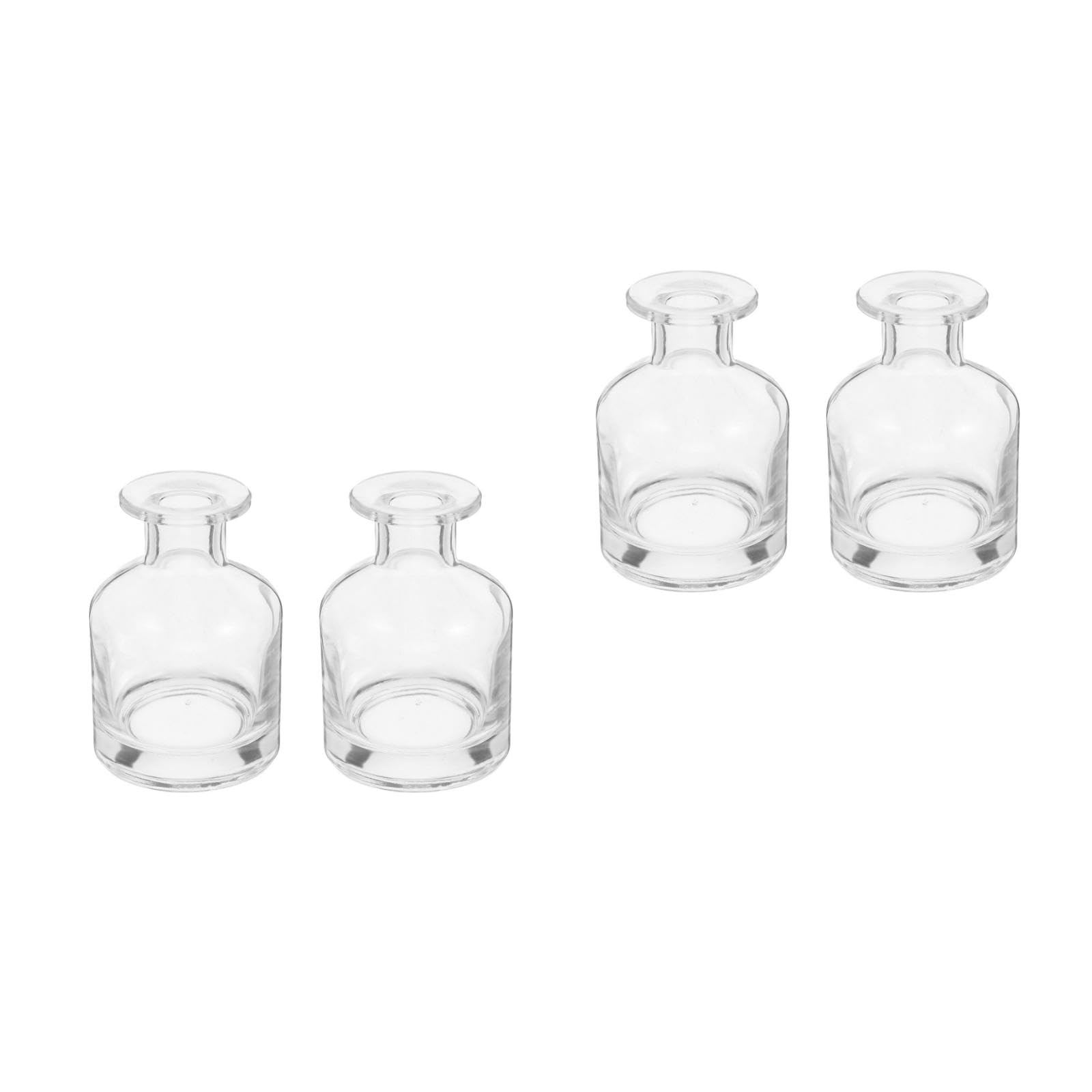 4 Pièces Bouteille Diffuseur Verre Cylindrique Rechargeable et Portable pour Huiles Essentielles Flacon Vide Élégant pour Diffuseur à Maison et Voiture Lot