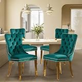 SoarTalent Sillas de Comedor Tapizadas en Terciopelo, Verde