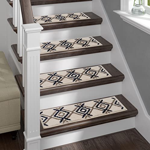 Flash Sale Buy 1 get 1 Sofia Rugs Shaggy Stair Treads - Light Aura - Carpet Runner Strips for Staircase Steps - Rug-Soft Fabric for Traction and Non-Slip Improvement - Includes Double Sided Adhesive Tape