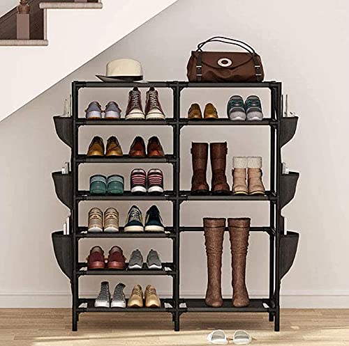Image of COROID Digital Printed Multipurpose 6 Shelve Wardrobe,Foldable,Collapsible Fabric Wardrobe Organizer for Clothes Drawers Portable Wardrobe Clothing Space Saving Wardrobe (9-Layer, Black)