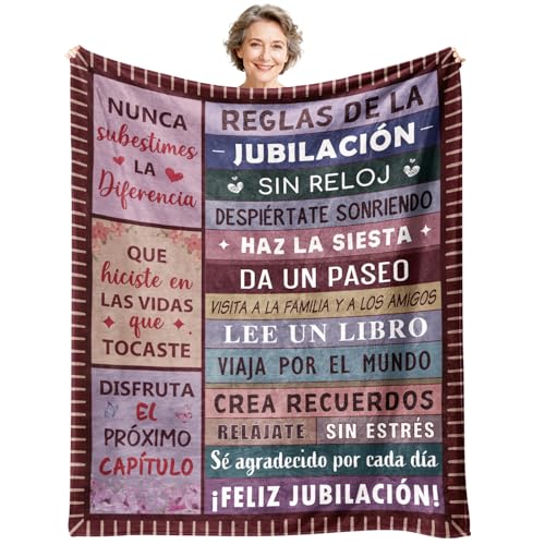 Giftasy Regalos Jubilacion, Regalo Jubilacion Mujer - Manta Llena De Bendiciones, Regalos Originales Para Jubilado Para Amigas, Hermanas, Madres, Abuelas 157 132cm