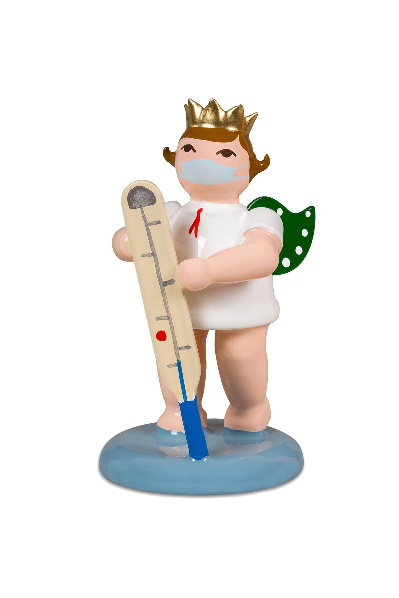 Ange avec thermomètre et couronne figurine de collection Corona Triologie
