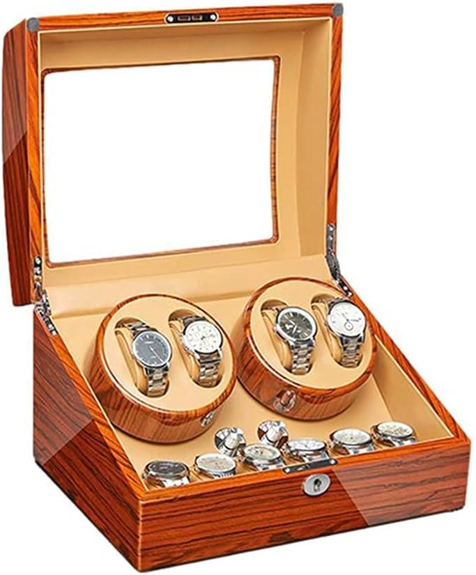 自動巻き時計ボックス 静音モーター 5回転モード ディスプレイホルダー オーガナイザー 収納ケース ほとんどの腕時計に対応