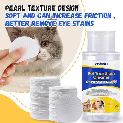 Tear Stain Cleaner for Dogs and Cats,Gently Remove Tear Stain,Eye Debris,Mucus Secretions with 200Pcs Eye Dry Wipes,Eye Cleaner Dry Pads,Not Easily Evaporated Tear Stain Cleaner for Dogs and Cats,Gently Remove Tear Stain,Eye Debris,Mucus Secretions with 200Pcs Eye Dry Wipes,Eye Cleaner Dry Pads,Not Easily Evaporated