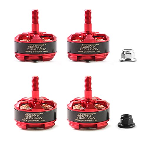 GARTT 4pcs Z 2205S 2300KV Brushless Motor CW/CCW Red 3-4S for FPV 210 250 300 Drones QAV Quadcopter