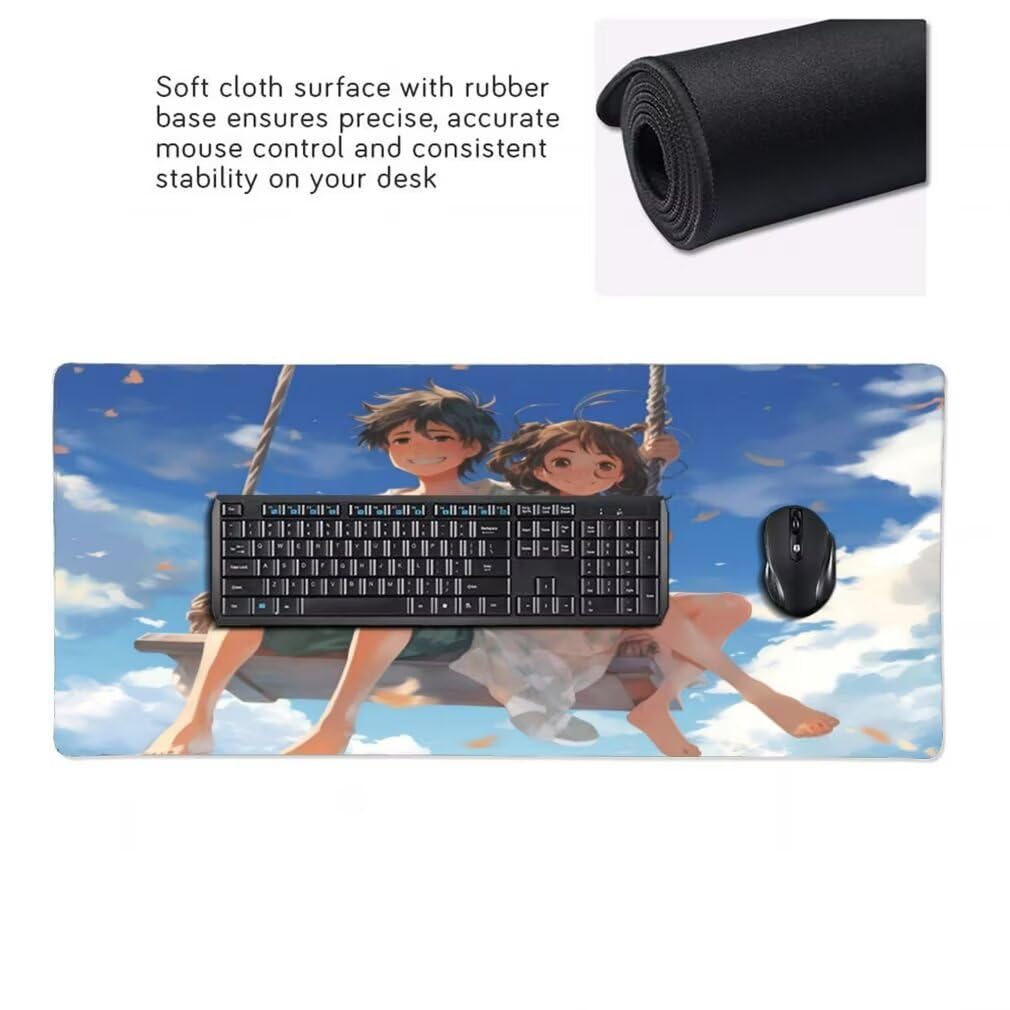 Tappetino Mouse Anime, Mouse Pad XXL 1200 x 600 x 3 mm, Altalena Tappetino Gaming Grande Sottomano Scrivania, Impermeabile Mousepad Lavabile con Base in Gomma Antiscivolo per Computer-MP1525