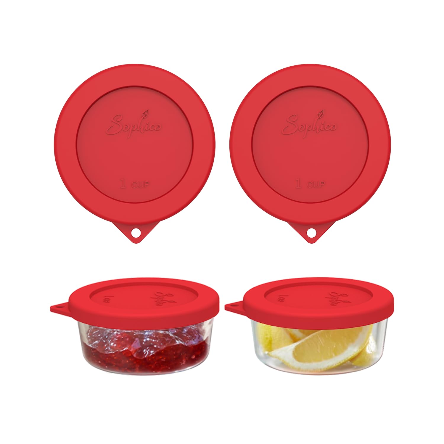 Sophico 2 Cup Round Silicone Storage Cover Lids Italia