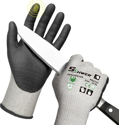 Schwer 3 Pairs A7 Cut Resistant Work Gloves for High Risk Work, PR3727, XL