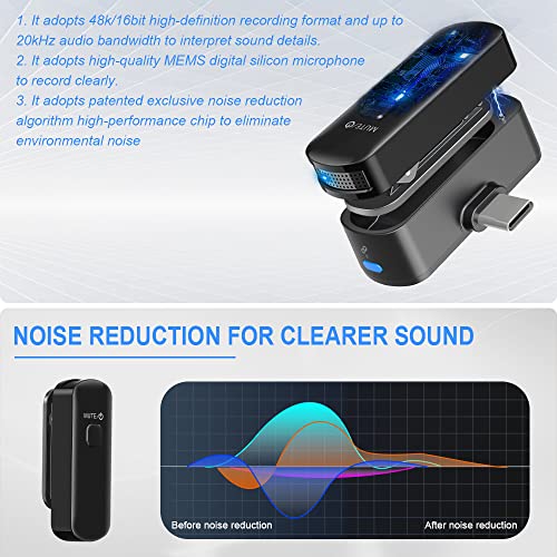 Wireless Lavalier Lapel Microphone Mics Condenser Microphone For Iphone, Ipad, Android,Plug-Play 2.4G Ultra-Low Delay Noise Reduction 10H Working Time 230Ft For Interview Video Podcast Vlog Youtube #TOP3