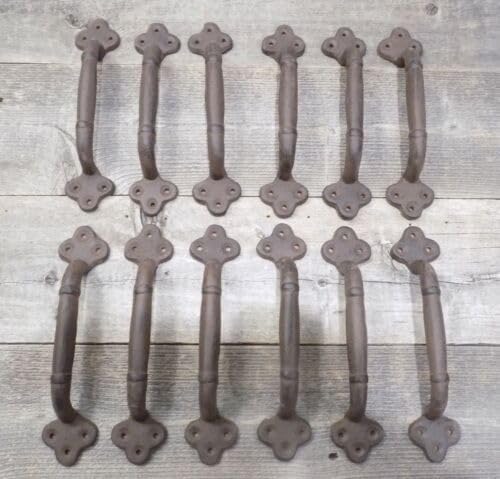 Vintage 12 Rustic Cast Iron Antique Style Restore Barn Handles Gate Pull Door Handle