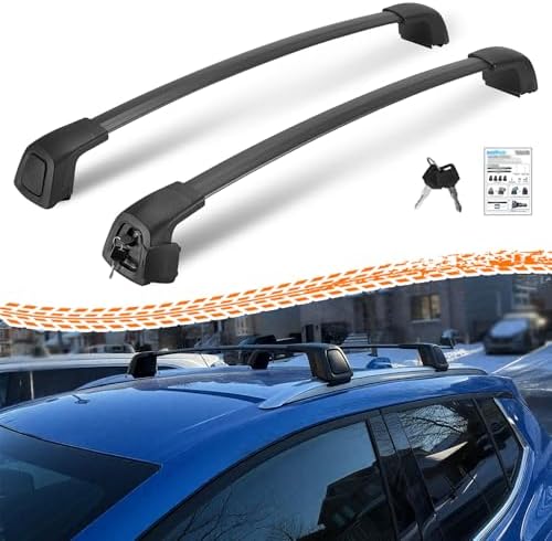 Deepace Silent Lockable Cross Bars Roof Racks for 2024 2025 2026 Chevy Equinox EV, Hidden Anti-Theft All Black Rooftop Accessories