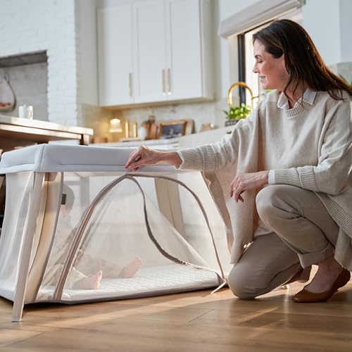 Maxi-Cosi Calao Travel Playard, Infant Bassinet, Toddler Playpen, Portable, Lightweight, Foldable, Easy Setup, with Carry Bag, Breathable Mesh, Classic Graphite - image 9