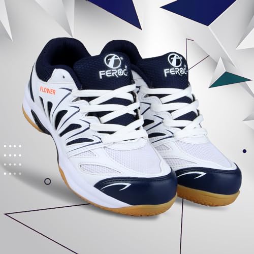 Image of FEROC Kids Badminton Shoes (Non Marking) Active Grip Lightweight & Durable Sole for Boys Girl Kids