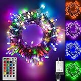 Color Changing led Christmas Lights, 200 LED 66ft Plug in Powered RGB Christmas Tree Lights with Remote Control for Bedroom Wedding Party Christmas Tree Indoor Outdoor Decorations-16 Colors