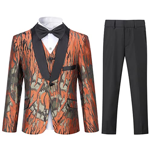 Costume Trois pièces garçons Sliktaa : Smoking Formel et Simple Boutonnage pour Mariage et Bal