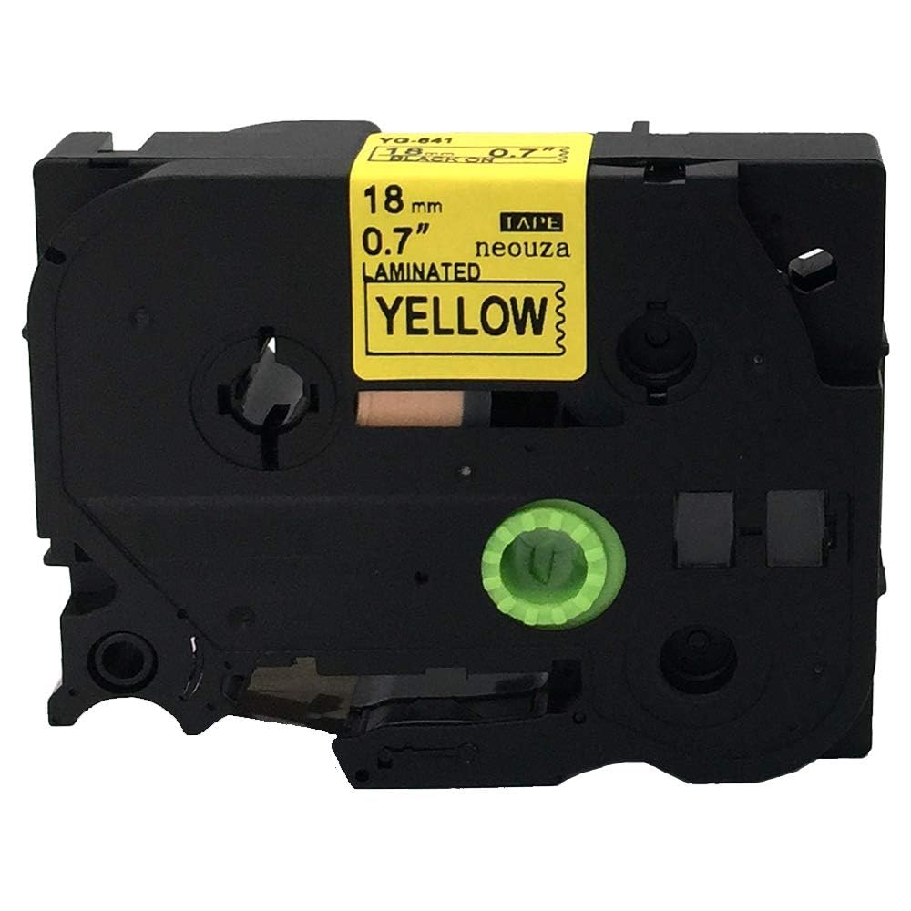 Compatible Label Tape Replacement for Brother TZ-641 Black on Yellow Tape 18mm Laminated Compatible with Brother P-Touch Label Maker Pack of 1