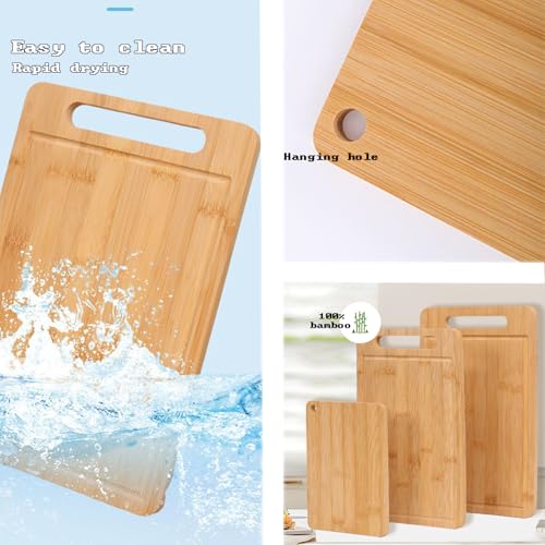 Tablas de Cortar de Bambú Duraderas con Asa y Surco miniatura 5