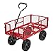 VIVOHOME Transportwagen mit Luftreifen und Abnehmbaren Seiten, Gartenkarre bis 400kg Belastbarkeit für Outdoor Garten oder Festival inkl. 180° Griff