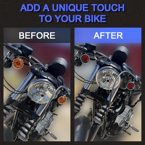 Image of Turn Signal Lens Kit,Front /Rear Bullet Turn Signal Light Replacement Lenses Covers for Harley Sportster 883 1200 /Touring Road King Electra Glide Street Glide /Softail /Dyna /V-Rod,Red,2 PCS