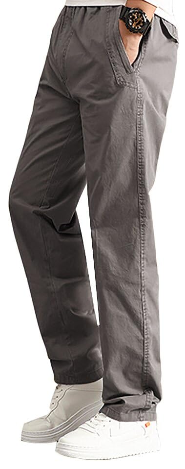 AIFARLD Mens Cargo Pants Elastic Waist Pants Sport Jogger Long Trousers for Hiking Fishing Running Workout3
