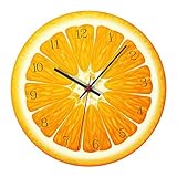 Reloj de pared de frutas acrílicas, reloj de pared decorativo vívido.