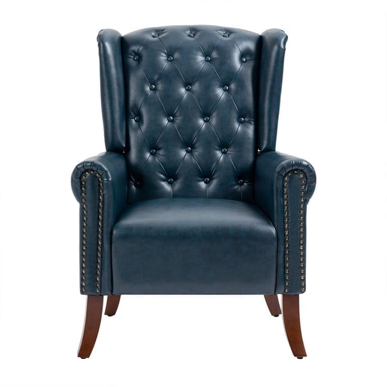 Image of Chair Armchair Single Sofa Chair for Small Apartments, Living Room or Bedroom Chair (Dark Green)